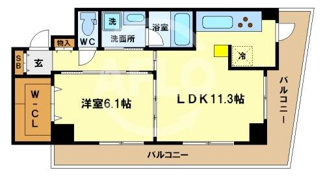 【間取り】 | カスタリアタワー肥後橋 | カスタリアタワー肥後橋　広い間取り