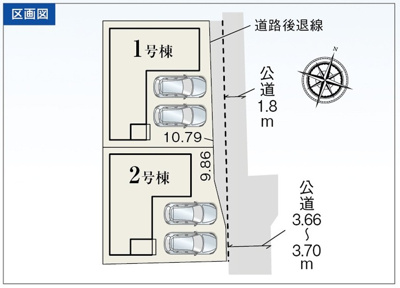【区画図】 | 三島市安久 新築一戸建て 1号棟 | 1号棟の区画図です