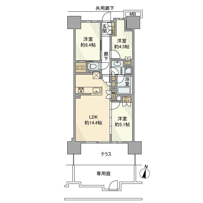 ＳＨＩＮＴＯ　ＣＩＴＹ　Ｂ棟の間取り