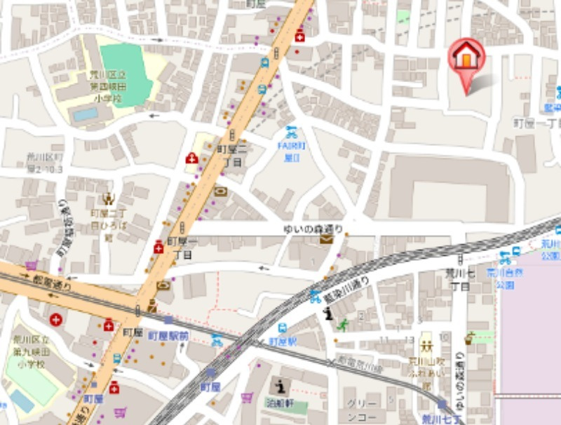 町屋PrimeCourtの地図
