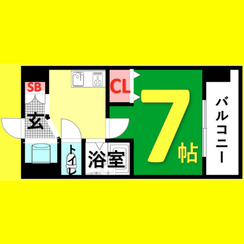 パークフラッツ金山　名古屋市賃貸　仲介手数料無料の間取り