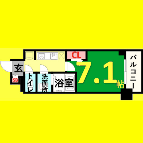 プレサンス桜通ベルノ　名古屋市賃貸　仲介手数料無料の間取り