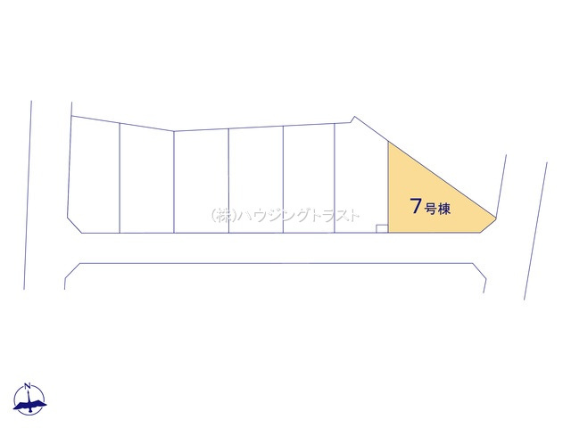 仲介手数料無料　所沢市東狭山ヶ丘3丁目　新築戸建　全7棟の区画図