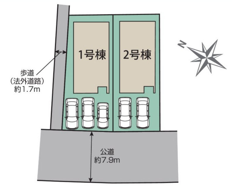 瀬戸市原山台8丁目　全2棟の区画図