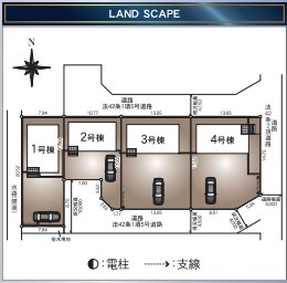 【新築戸建】　いわき市小名浜住吉第5　全4棟の区画図|区画図です。ご参照ください。