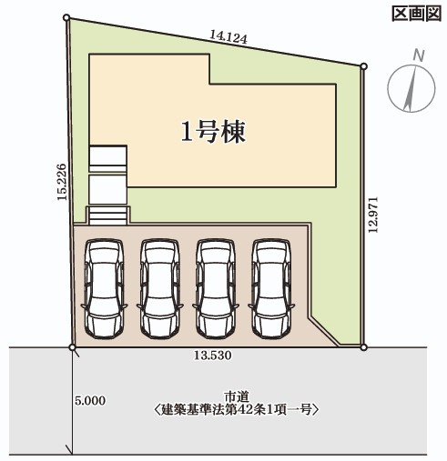 【新築戸建】　いわき市常磐上湯長谷町第2　長期優良住宅の区画図|区画図です。