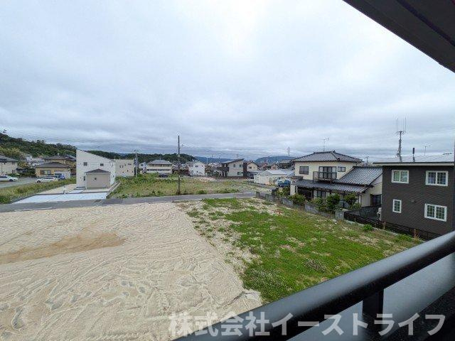 【新築戸建】　いわき市平南白土2期　長期優良住宅の展望|1号棟写真　インナーバルコニーからの眺望です！