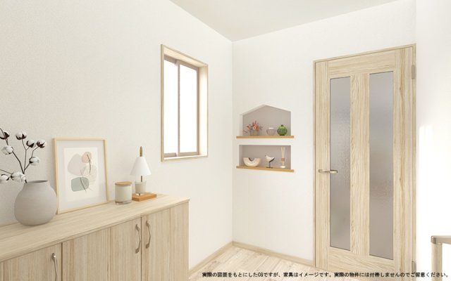 ワイウッドコート児玉郡上里町第61期の完成予想図|【玄関　イメージパース】
※画像は設計図面を基に作成したイメージです。