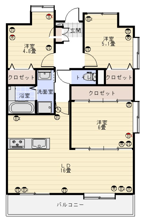 リヴィエール富士見1番館（B-1）の間取り
