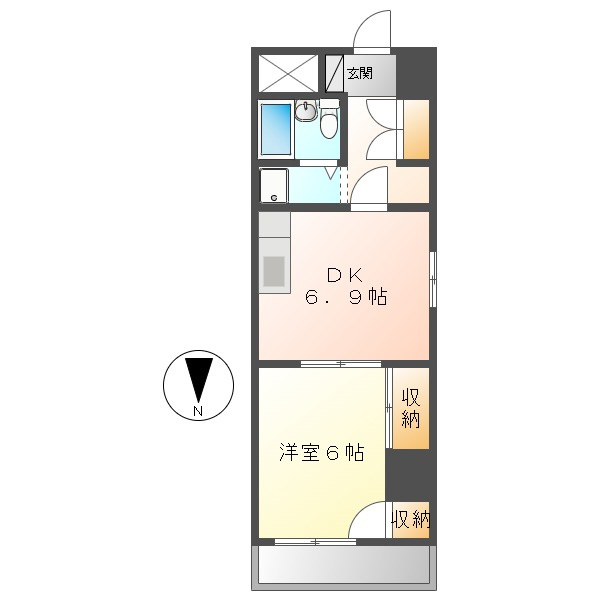 名古屋市中区大須２丁目の賃貸マンションの間取り