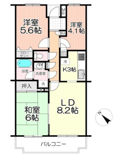 ステイツ新所沢　中古マンション　5階の間取り