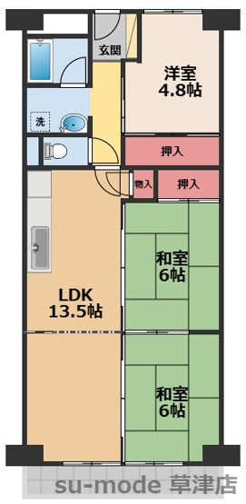 【間取り】 | シャルマンコーポ草津