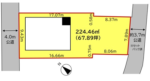 鴻巣市本町５丁目　新築一戸建て全１棟の区画図|ゆとりある土地67坪！駐車並列3台も可能です