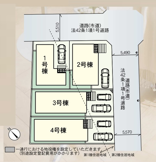 【区画図】 | 福岡市南区横手1丁目第7　4号棟（全4棟）【仲介手数料無料・0円】 | 区画図です。4号棟