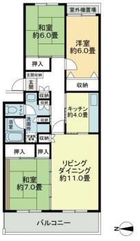【間取り】 | テレパレス船橋三咲Ｂ棟
