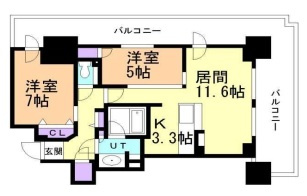 ザ・タワーズフロンティア札幌の間取り