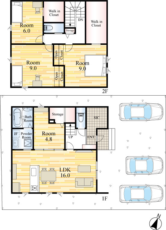 SUN COURTーサンコート－小倉南区下曽根4丁目【小倉南区　新築戸建て】の間取り|SUN COURTーサンコート－小倉南区下曽根4丁目【小倉南区　新築戸建て】