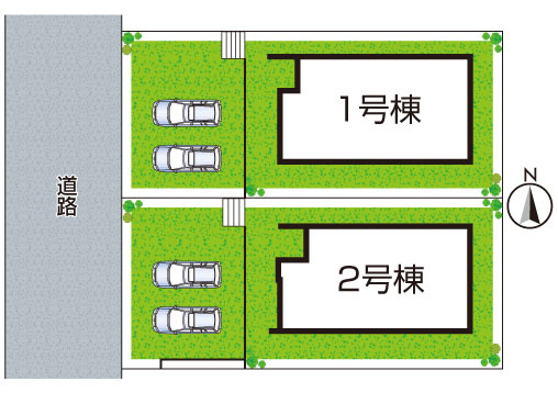29日(土)30日(日)現地ご見学可能！　川西市大和西　第1期　新築一戸建ての区画図|全2区画