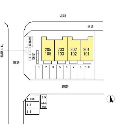 サンジュエル一本木の区画図