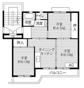 【間取り】 | ビレッジハウス境港第三1号棟