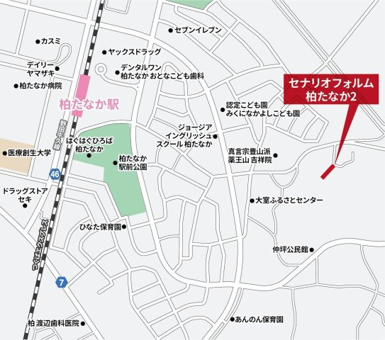 セナリオフォルム柏たなかⅡの地図