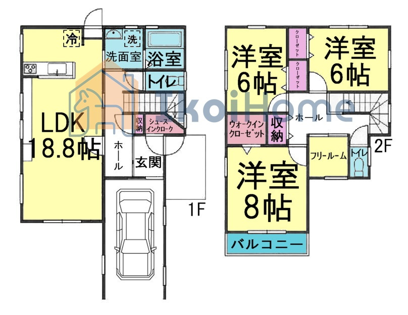 明石市二見町西二見駅前２丁目　中古戸建の間取り|【ホームページに現地動画掲載中】●年中無休：当日予約可●LDK約18帖で広々！全居室6帖以上！