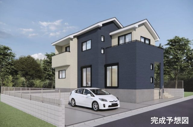 【外観パース】 | 鳩山町鳩ヶ丘１丁目　いろどりアイタウン　新築戸建　全1棟　1号棟 | 外観パースのため、実際とは異なる場合がございます。