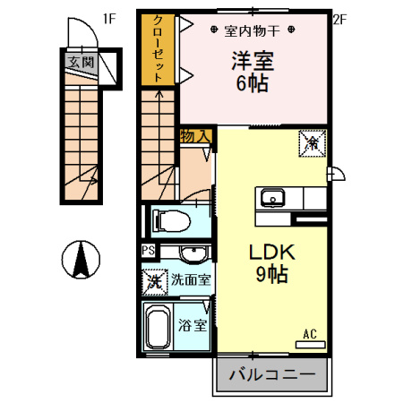 ソレイユ不動　Ｂの間取り