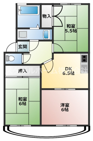 【間取り】 | アペックス　B | 使いやすい間取りです。