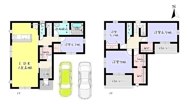  For.M Iーフォルムー小倉南区若園1丁目5期　【小倉南区　新築戸建て】の間取り| For.M Iーフォルムー小倉南区若園1丁目5期　【小倉南区　新築戸建て】
