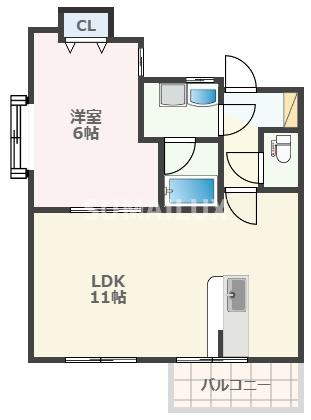 熊本市中央区本荘４丁目の賃貸マンションの間取り