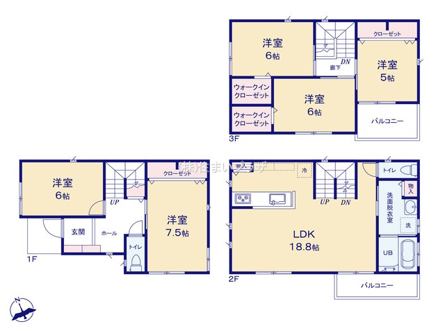 中古戸建て・仲介手数料無料）一宮市今伊勢町宮後・C棟の間取り