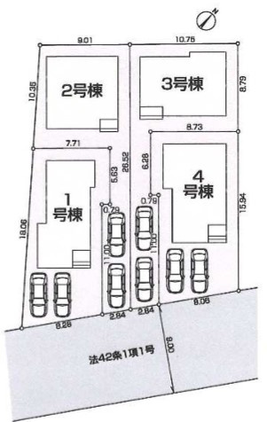 八王子市　椚田町　新築一戸建て　５期の区画図|～全4棟の新しいコミュニティーが誕生～