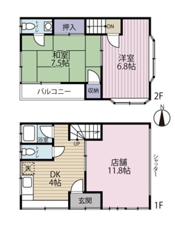 【間取り】 | 灘区上野通4丁目店舗付きテラスハウス南棟