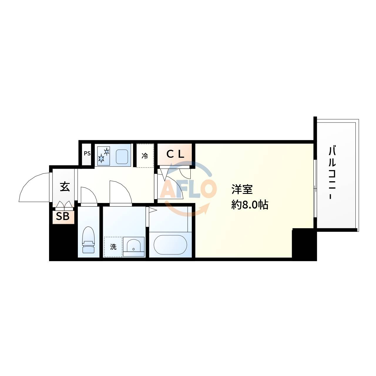 エスレジデンス江坂アレグリアの間取り|S-RESIDENCE江坂Alegria　間取り