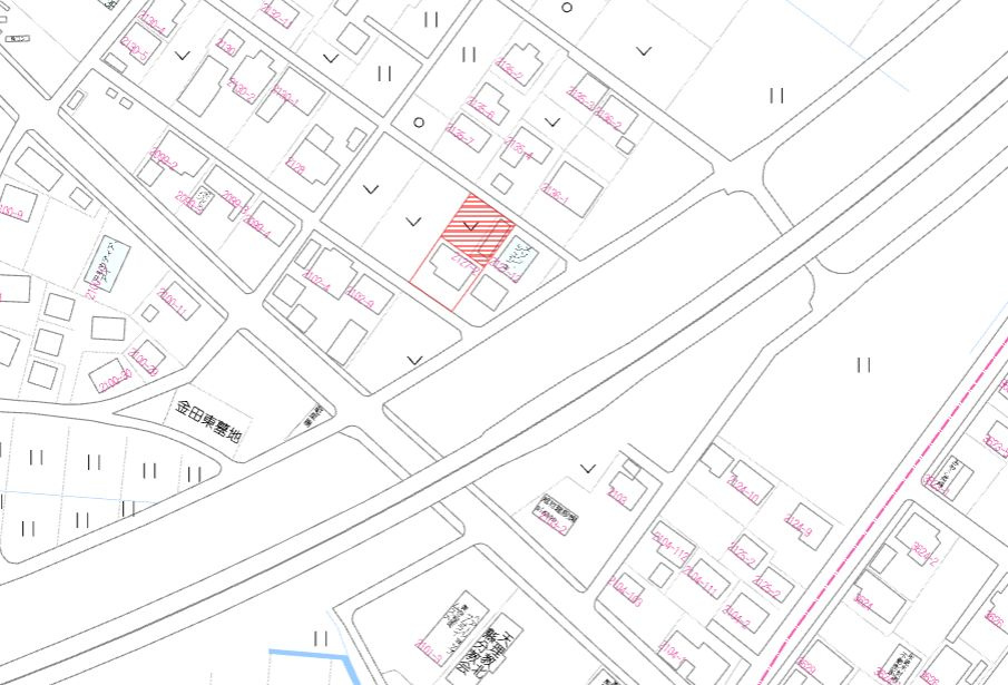 都城市金田町の売地の土地図