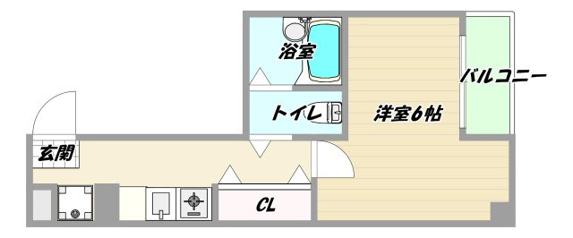大阪市淀川区宮原１丁目の賃貸マンションの間取り