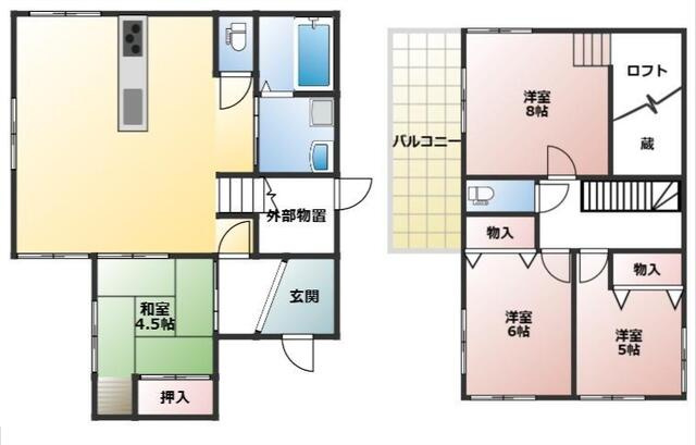 姫路市下手野4丁目　中古戸建の間取り|4LDKです。