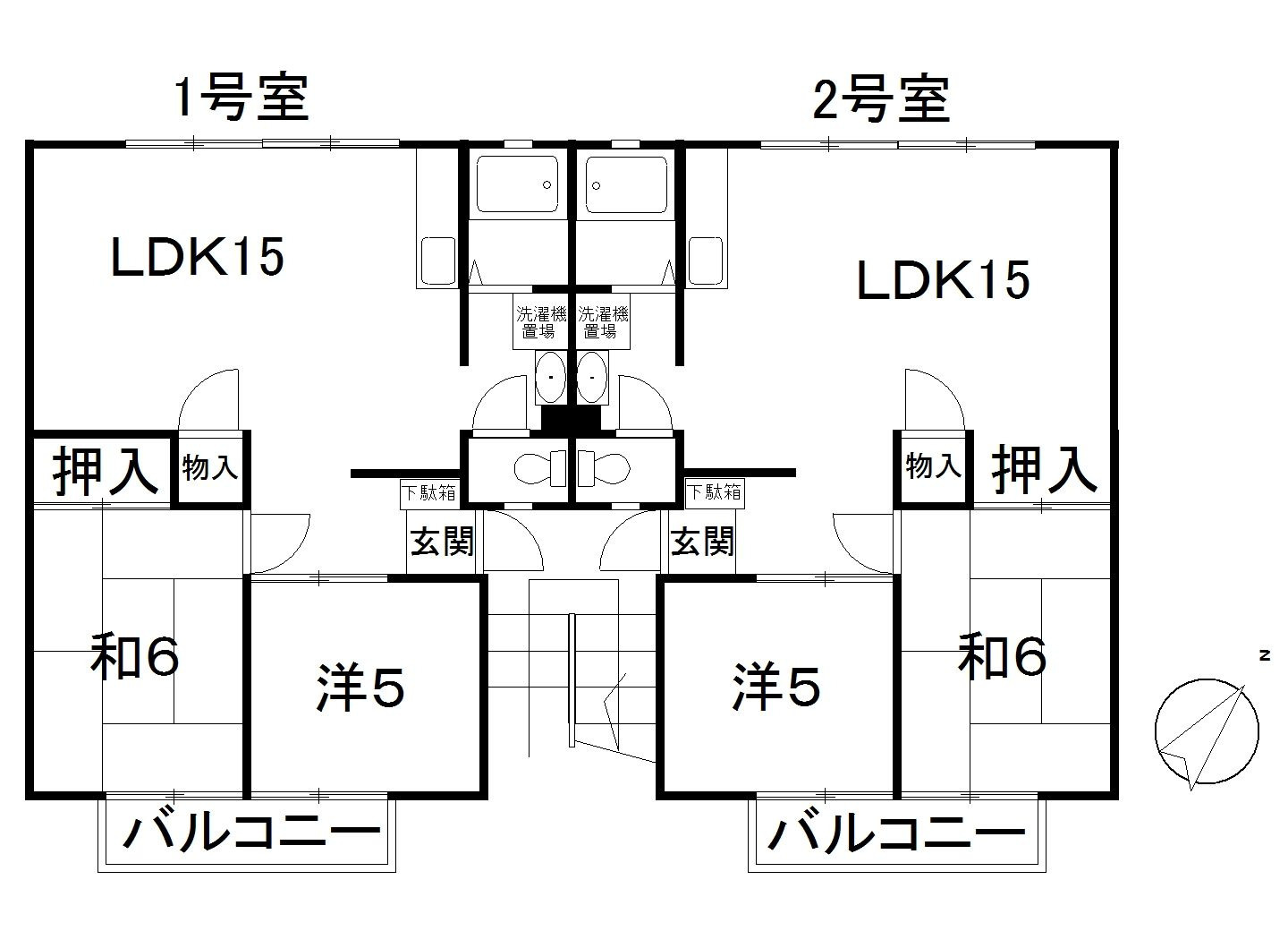 ソレイユ柳瀬Bの間取り|※2号タイプです。