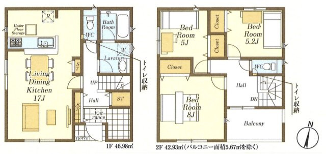 【間取り】 | 毛呂山町南台4丁目　クレイドルガーデン　新築戸建　全1棟　1号棟