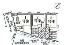 蓮田市藤ノ木第5　新築一戸建て　03　リーブルガーデンの区画図|全3棟