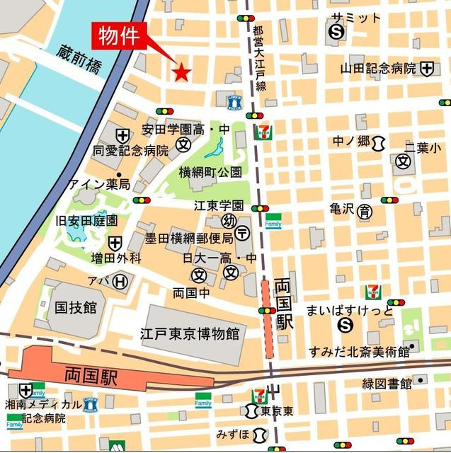 メゾンドリーヴ両国の地図