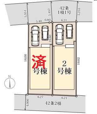 宜野湾市嘉数（全2棟）ラスト2号棟の区画図|2号棟　