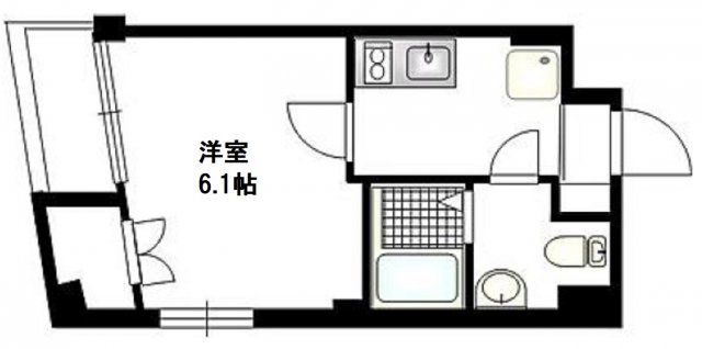b'CASA Kamata(ビーカーサカマタの間取り|北西向きバルコニー角部屋洋室6.1帖バストイレ別独立洗面台