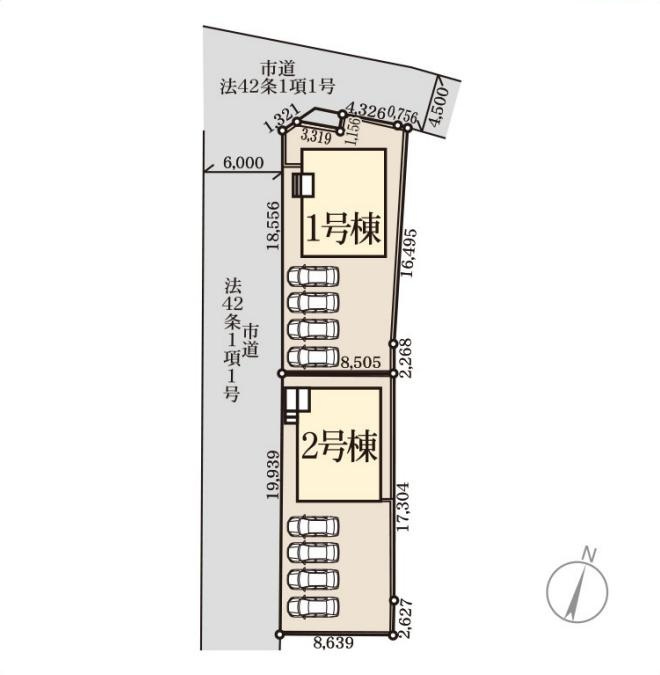 第1下妻市下妻丁　新築戸建　1号棟の区画図