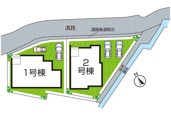 泉佐野市上瓦屋　第1期　新築一戸建ての区画図|全2区画