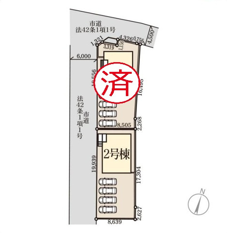 第1下妻市下妻丁　新築戸建　2号棟の区画図