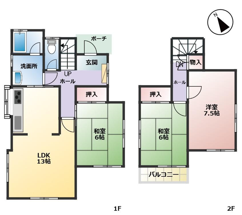 加須市馬内　中古一戸建ての間取り|全居室6帖以上で子ども部屋も寝室もゆったり快適に過ごせます♪