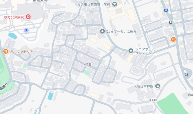 ■枚方市藤阪東町　売土地の地図