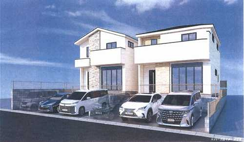 座間市緑ヶ丘6期　新築戸建全2棟の外観パース
